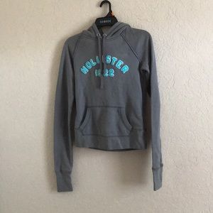 •grey hollister hoodie